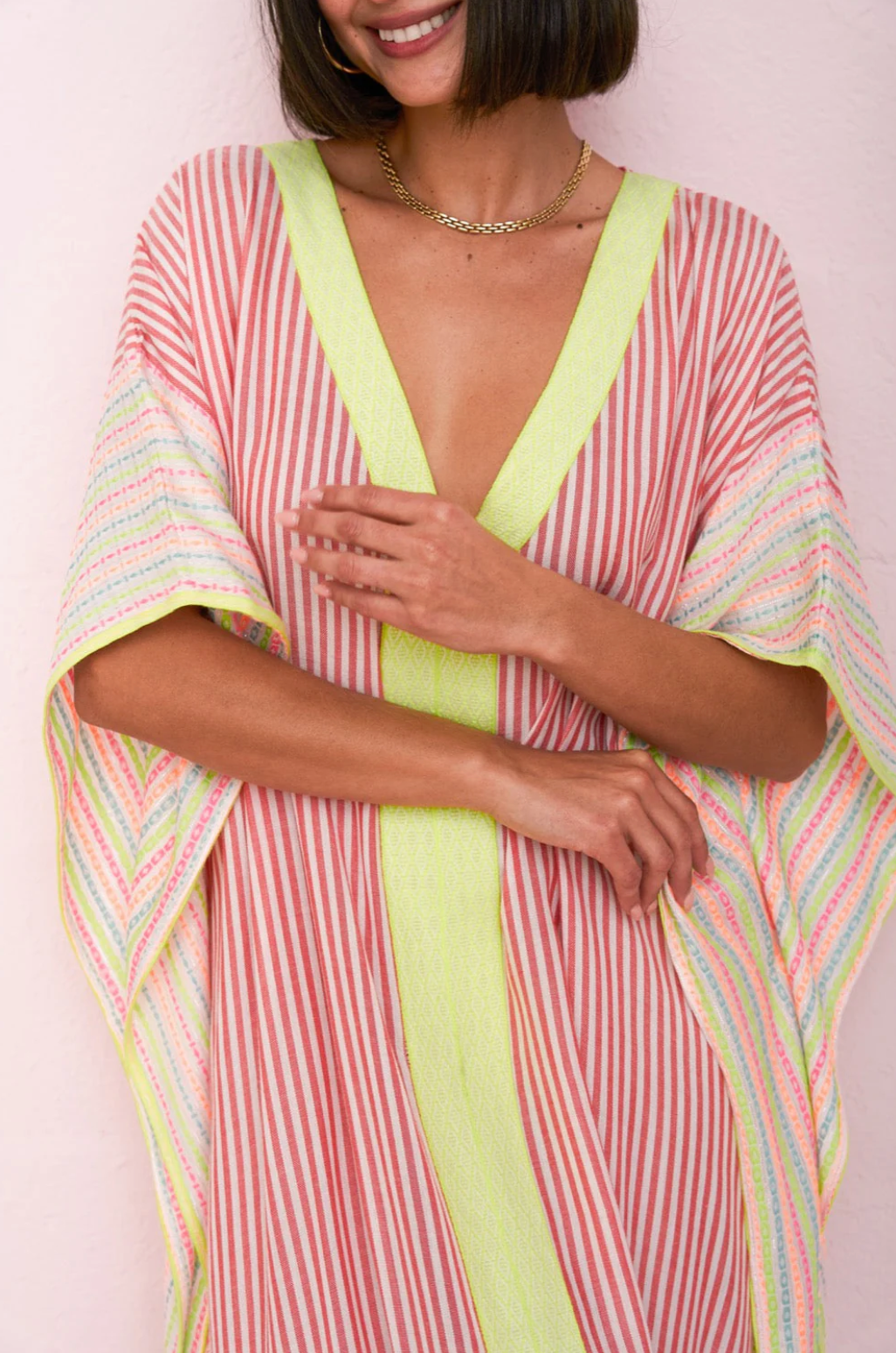 Contrast Striped Thobe Multicolor