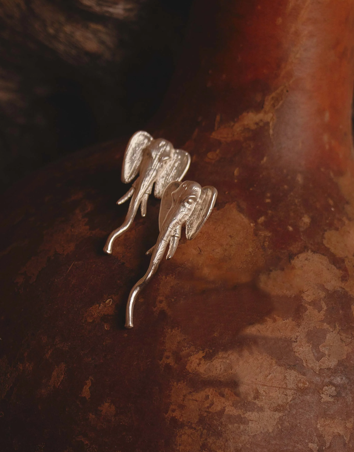 Silver Elephant Earrings