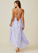 Cross Back Lilac Maxi Dress