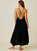 Cross Back Black Maxi Dress