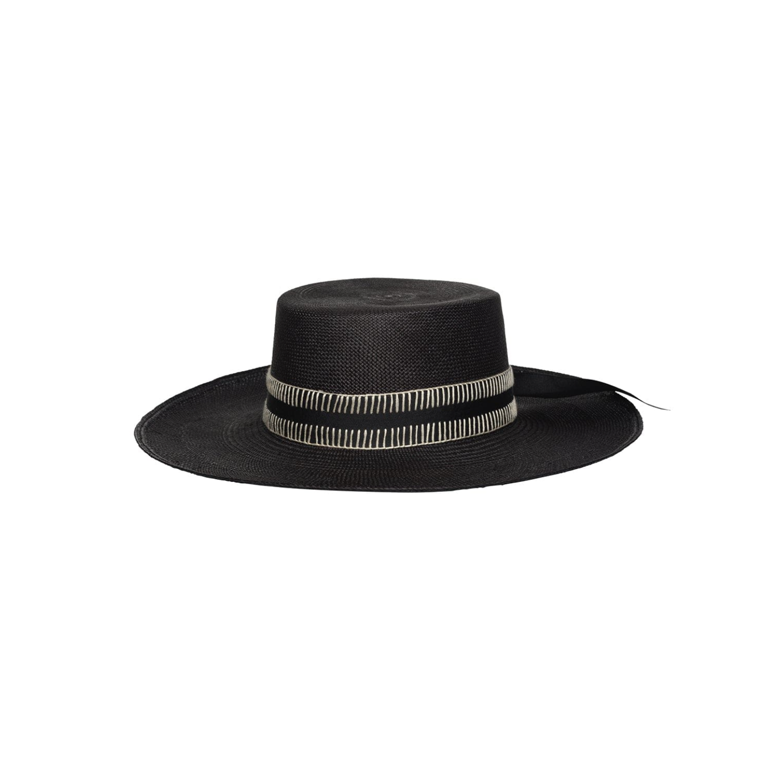 Mia Black Natural Embroidery Band