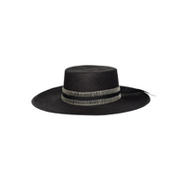 Mia Black Natural Embroidery Band