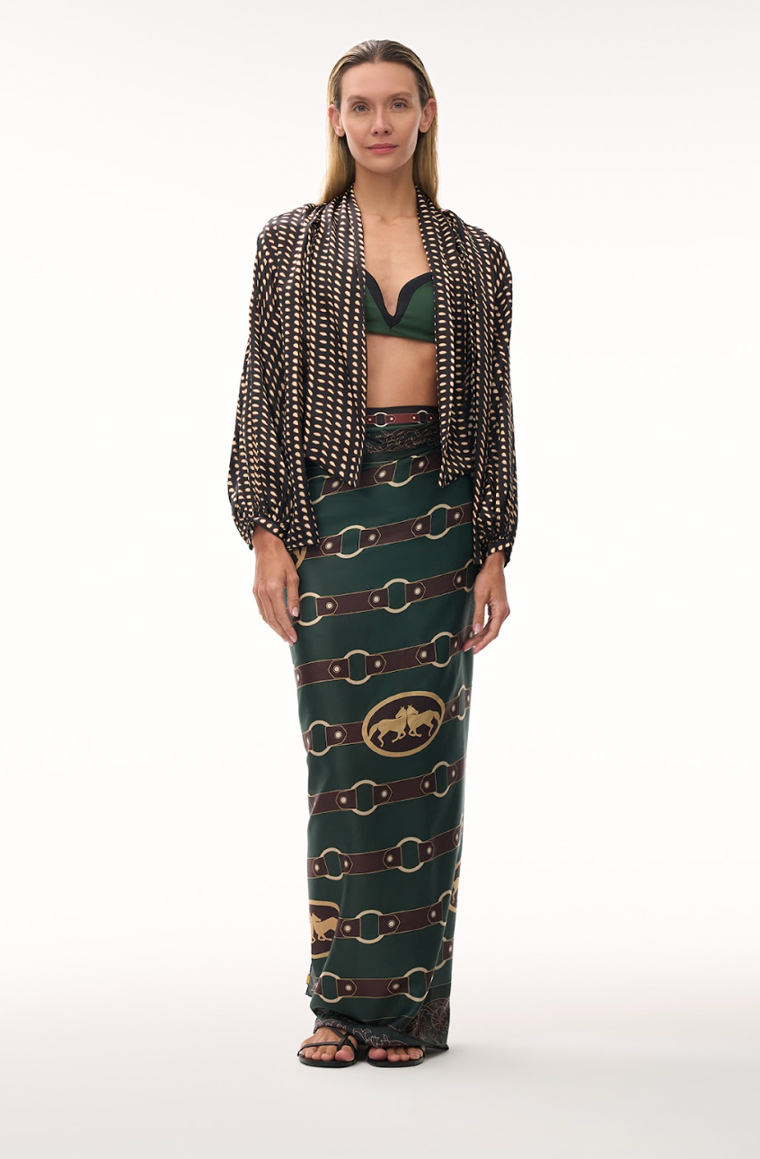 De La Falaise Green Sarong / Green Horse Reins