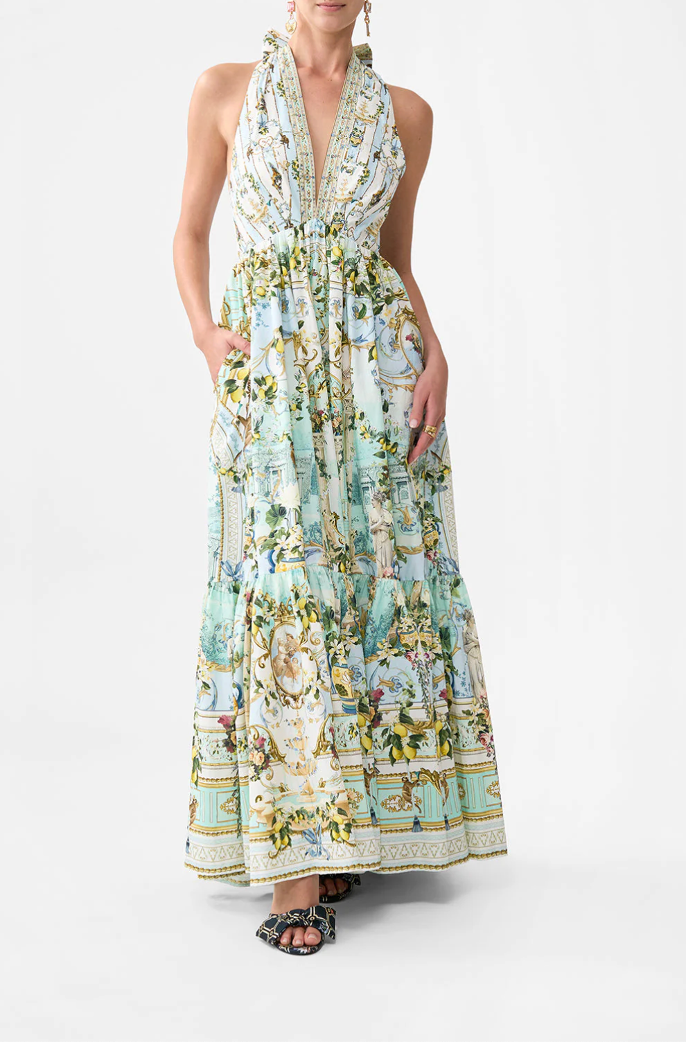 Ruffle Hem Halter Dress