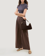 Chocolate Porto Small Half Moon Bag
