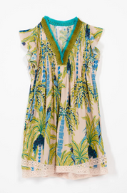 Green Sasha Girls Mini Dress