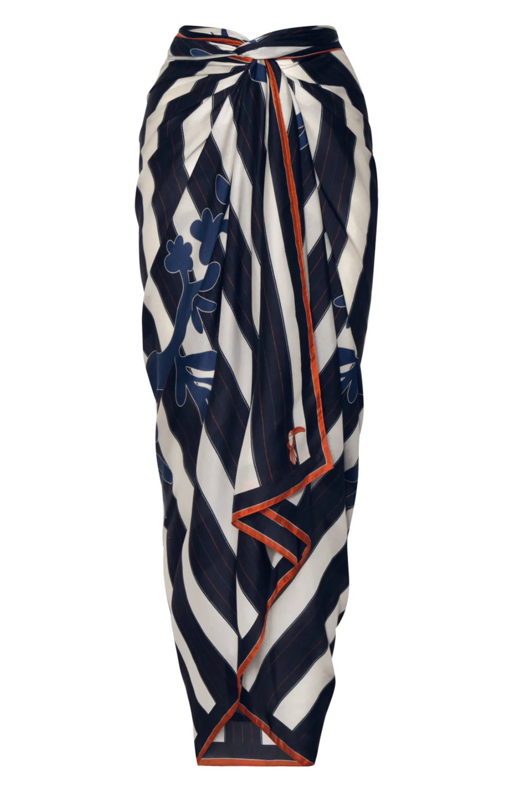 De La Falaise Cotton Silk Navy Sarong