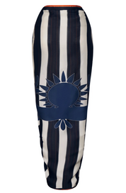 De La Falaise Cotton Silk Navy Sarong