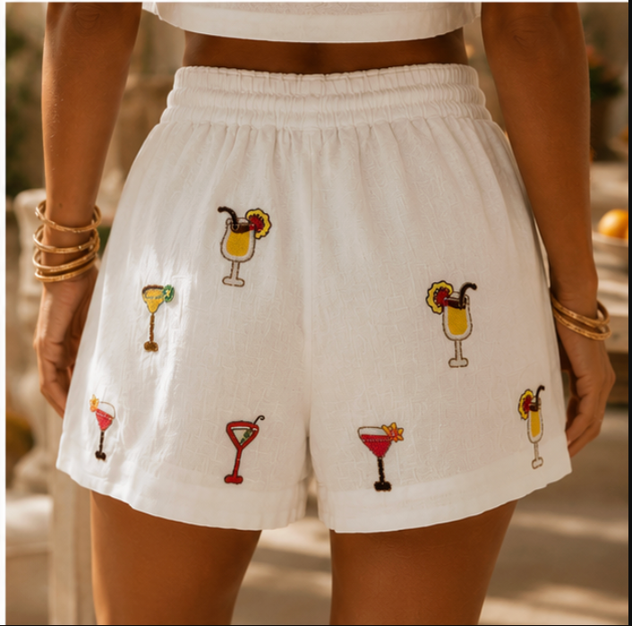 White Cocktail Mini Short