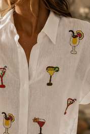 White Cocktail Bundi Shirt