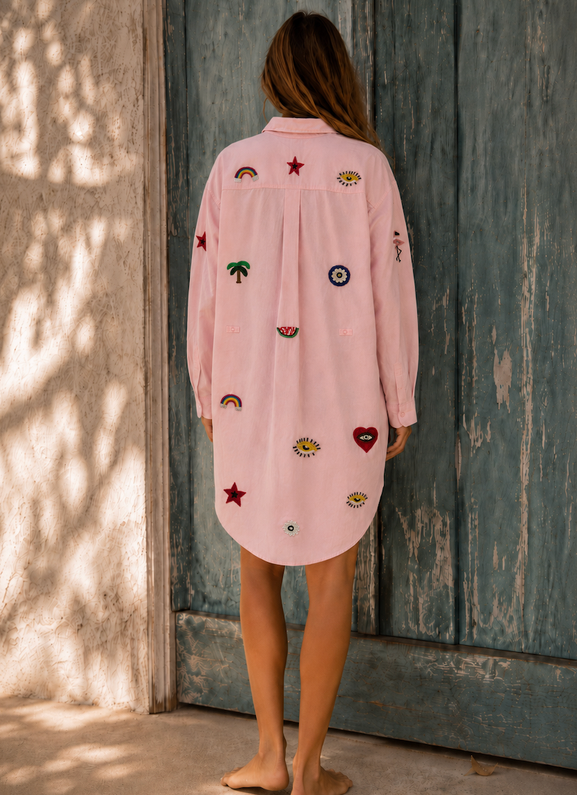 Light Pink Beach Long Shirt