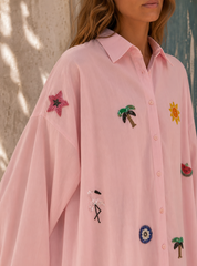 Light Pink Beach Long Shirt