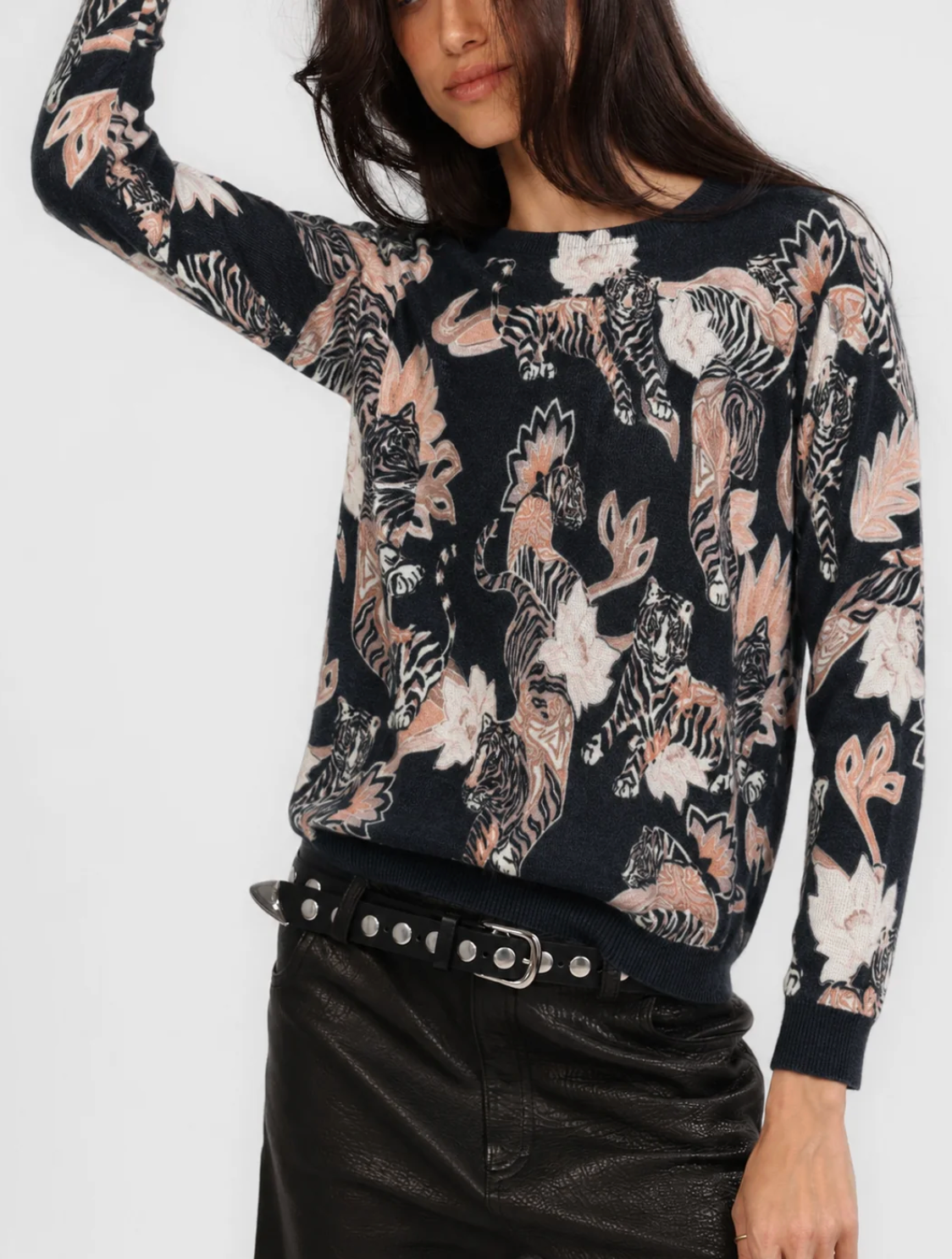 Sweater Cashmhere Tiger Black