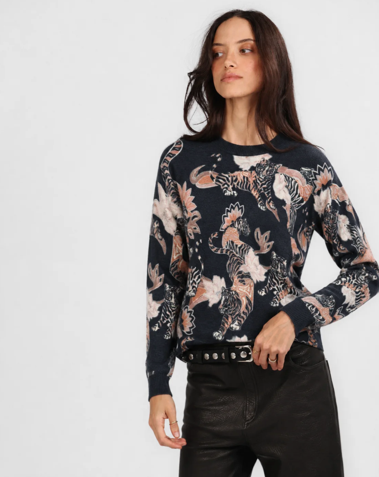 Sweater Cashmhere Tiger Black