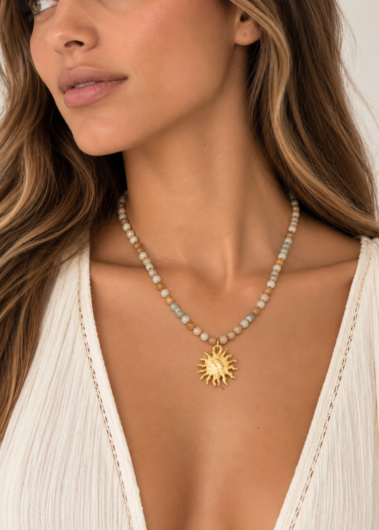 Amazonita Sun Necklace