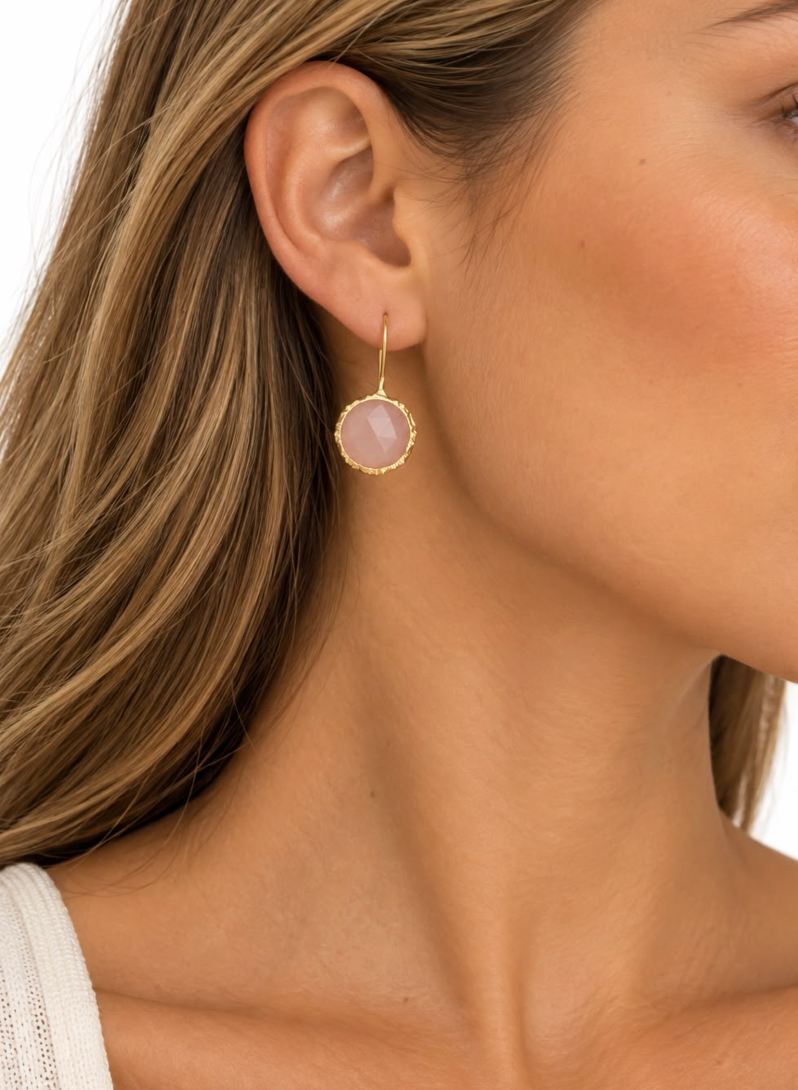Mara mix Rose Quartz Earrings