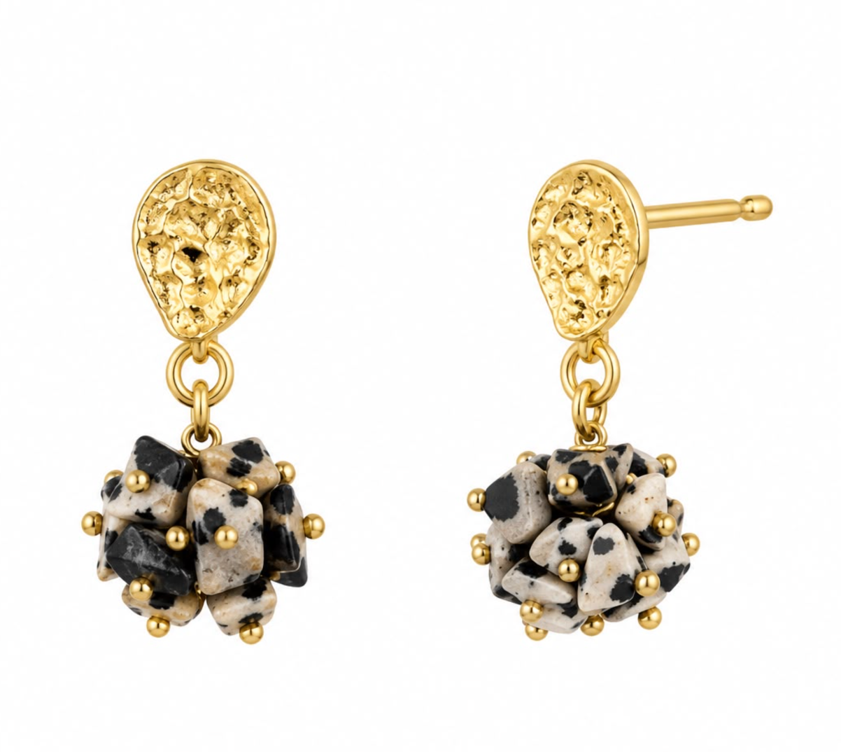Amara Black & White Speckled Earrings