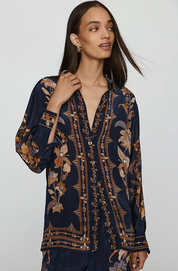 Liz Navy Blue Pajama Shirt