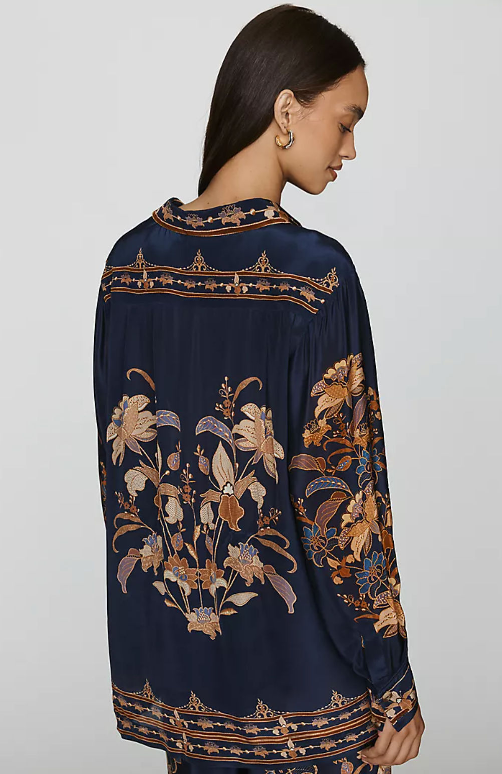 Liz Navy Blue Pajama Shirt