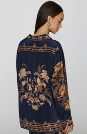 Liz Navy Blue Pajama Shirt
