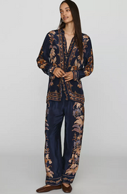 Liz Navy Blue Pajama Shirt
