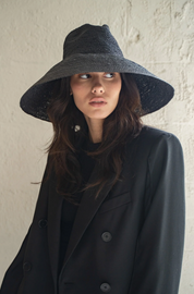 Checa Black Wide Brim Hat