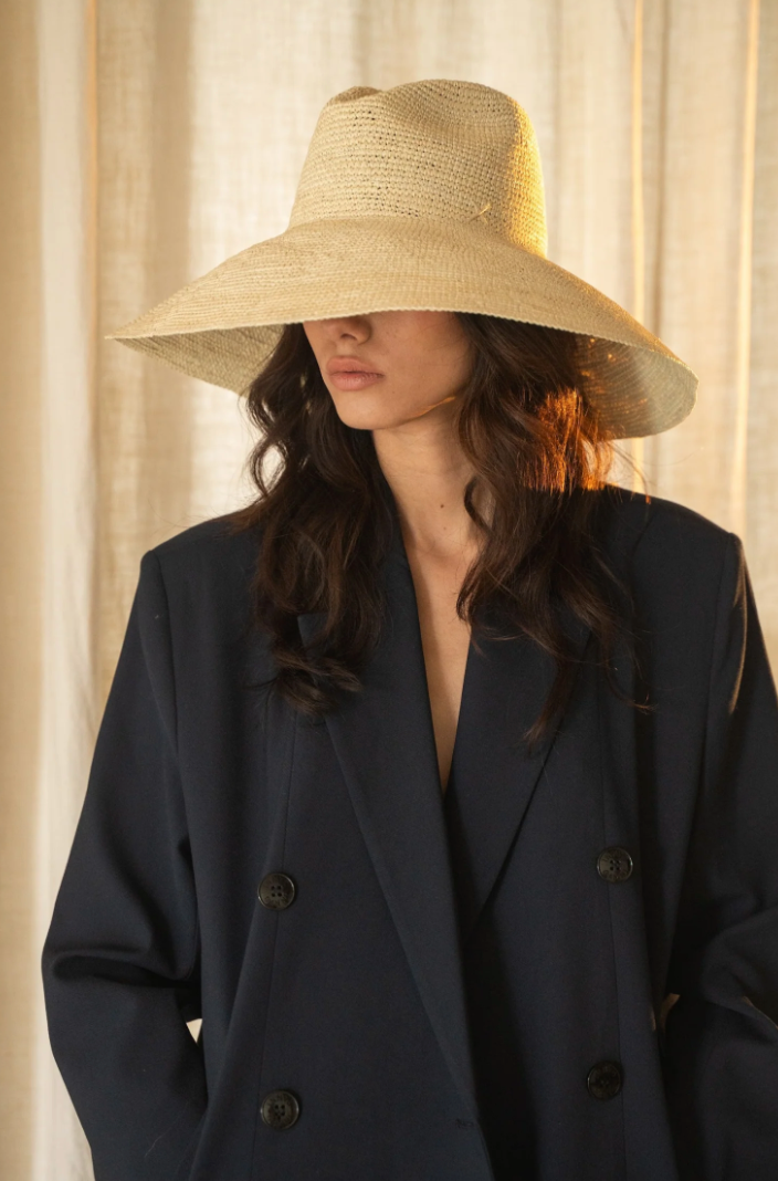 Checa Natural Wide Brim Hat