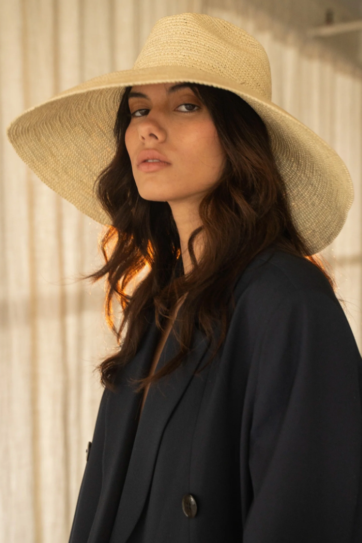 Checa Natural Wide Brim Hat