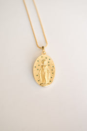 Virgen Green Corazon Necklace