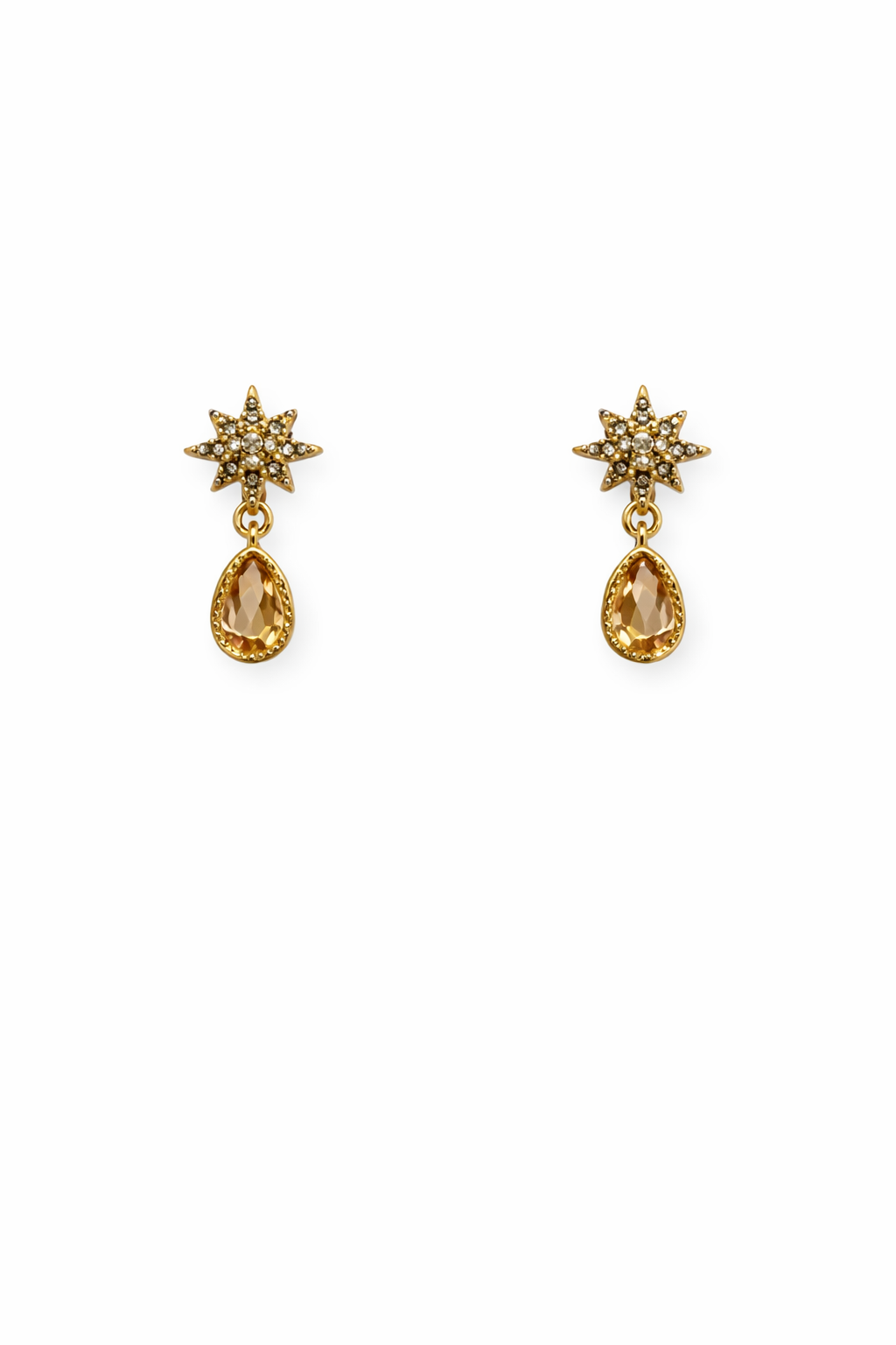 Polaris Earrings With Mini Orange Drop