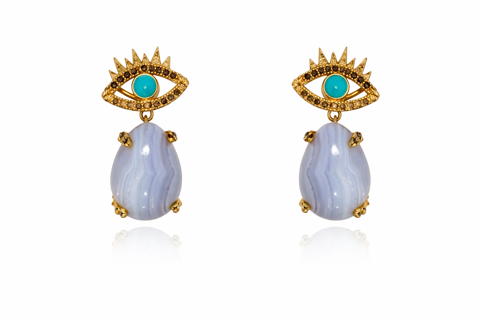 Gold Eye Earrings