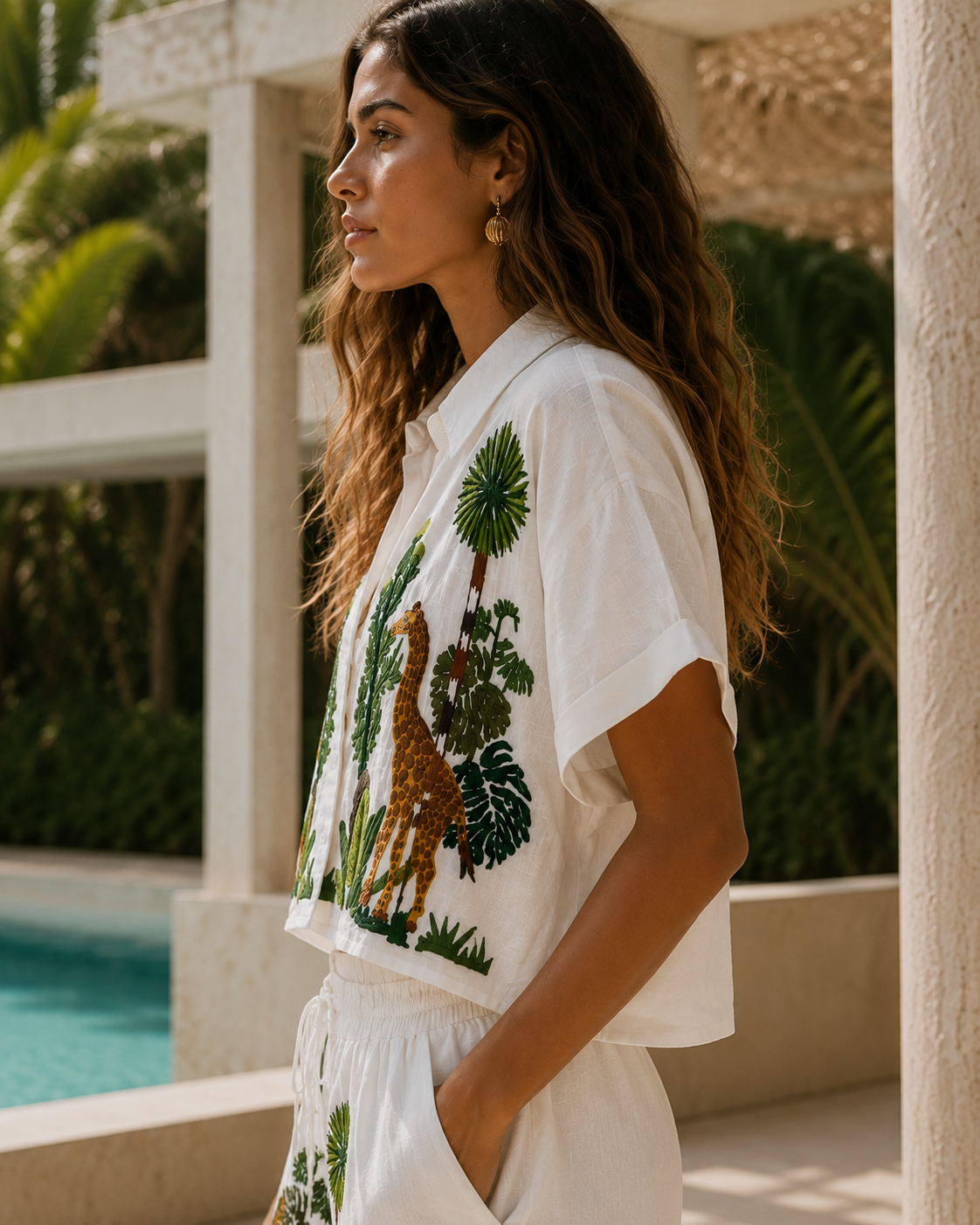 Natural Bondi Giraffe Short Shirt
