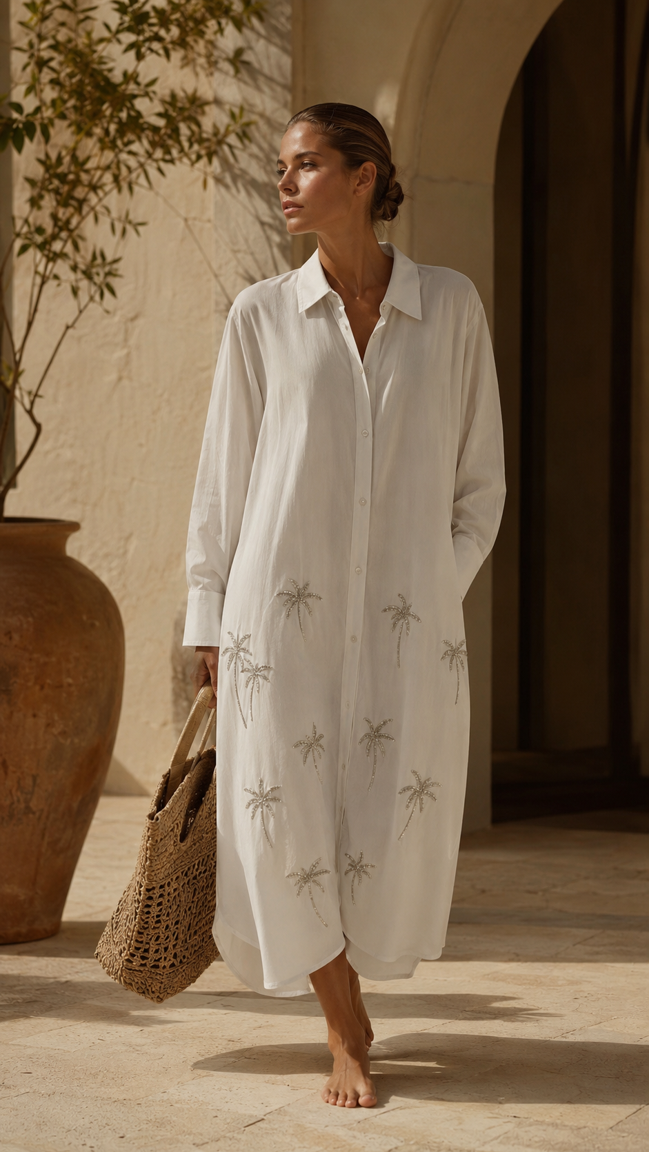Natural Double Palm Long Shirt