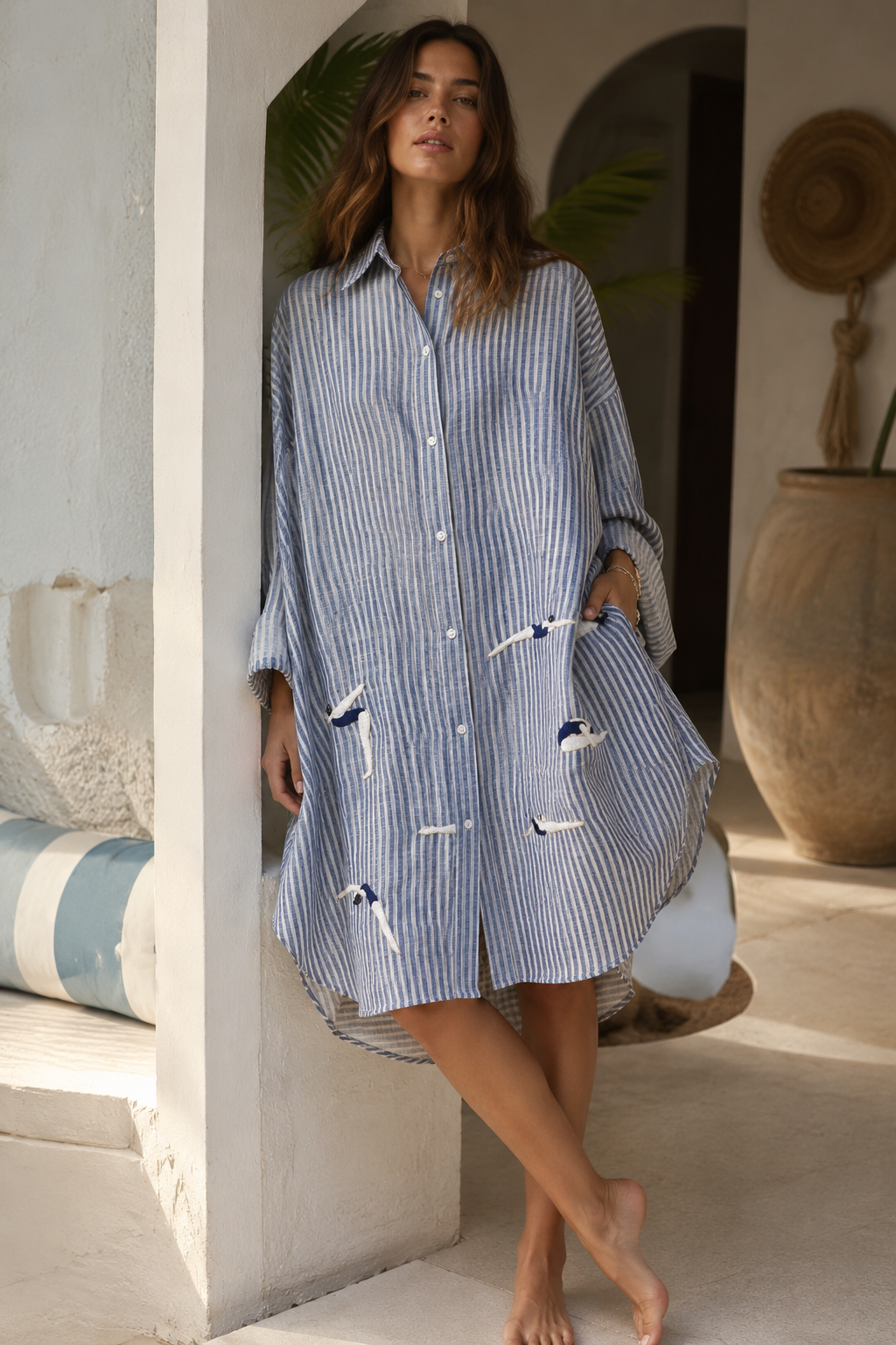 Blue Hand Swim Long Shirt