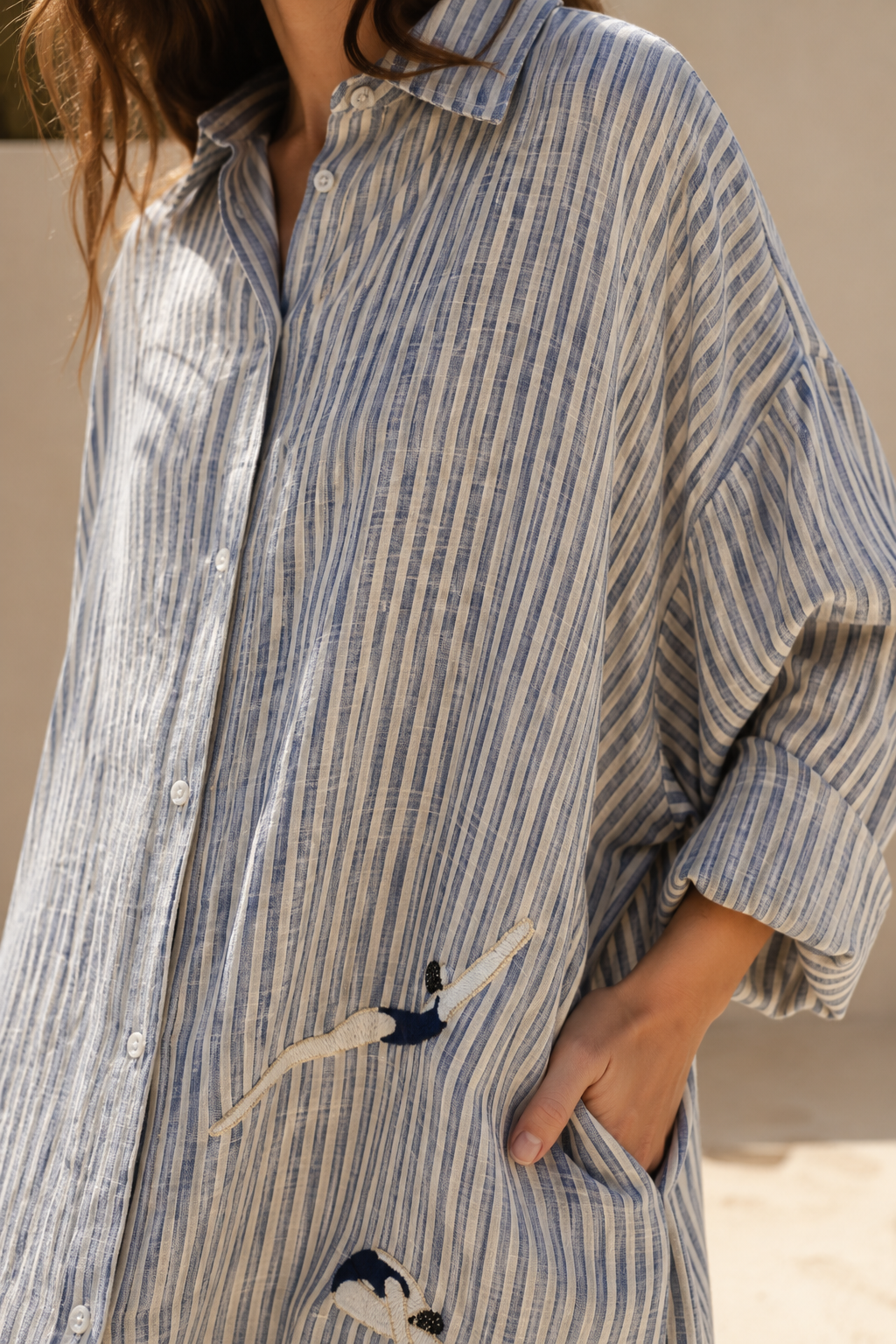 Blue Hand Swim Long Shirt