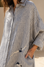 Blue Hand Swim Long Shirt