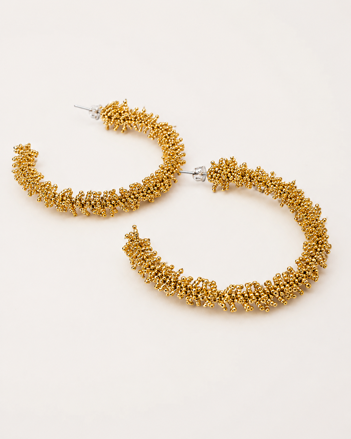 Big Gold Spikes Hoop Earrings