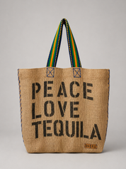 Mama Burlap Tote Nava Bag