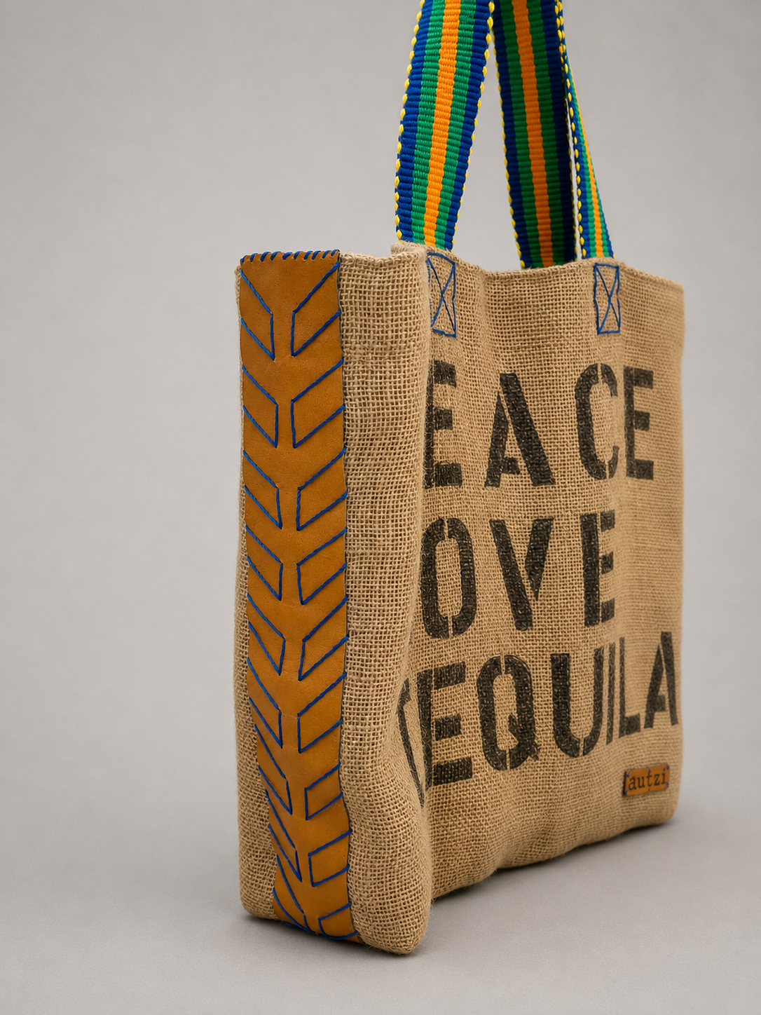 Mama Burlap Tote Nava Bag