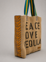 Mama Burlap Tote Nava Bag