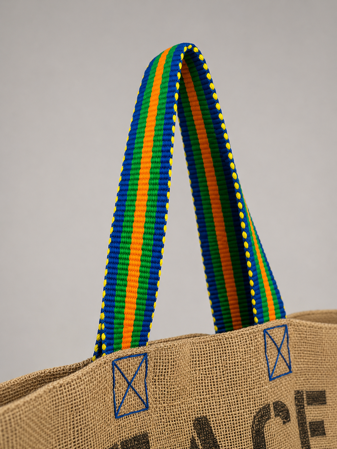 Mama Burlap Tote Nava Bag