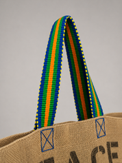 Mama Burlap Tote Nava Bag