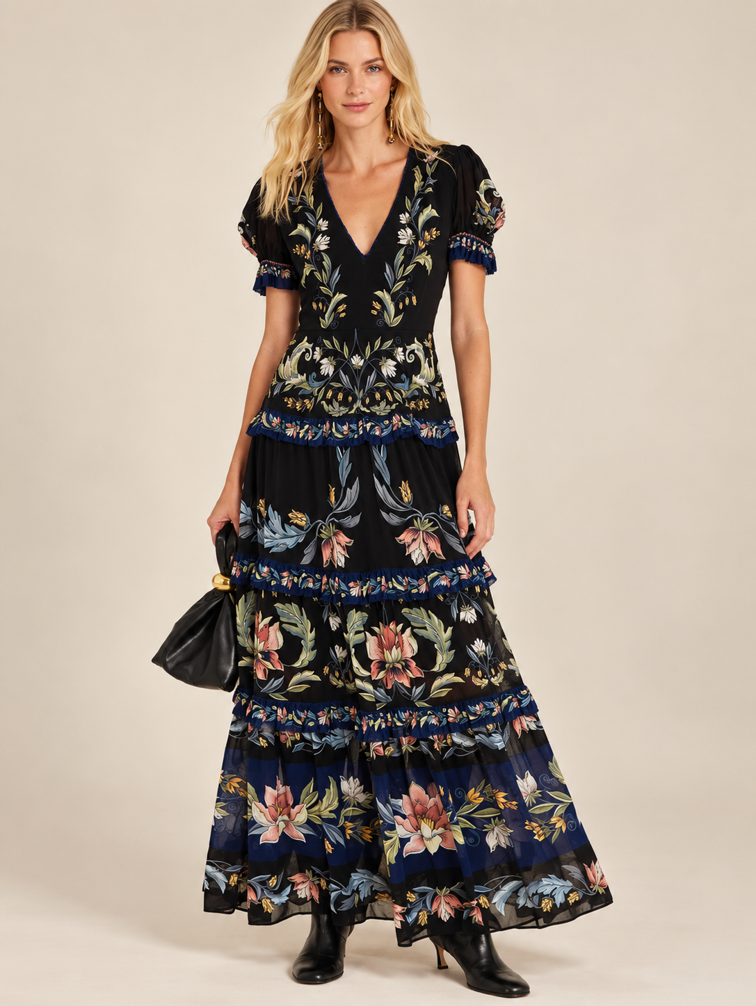 Natalia Black Maxi Dress