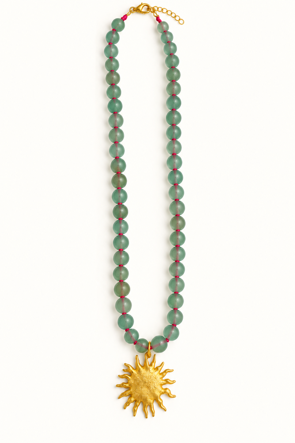 Aventurina Green Sun Necklace