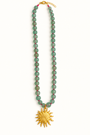 Aventurina Green Sun Necklace