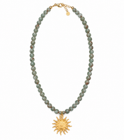 Aventurina Green Sun Necklace