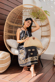 430572 Dress Long Crete Halter Straps