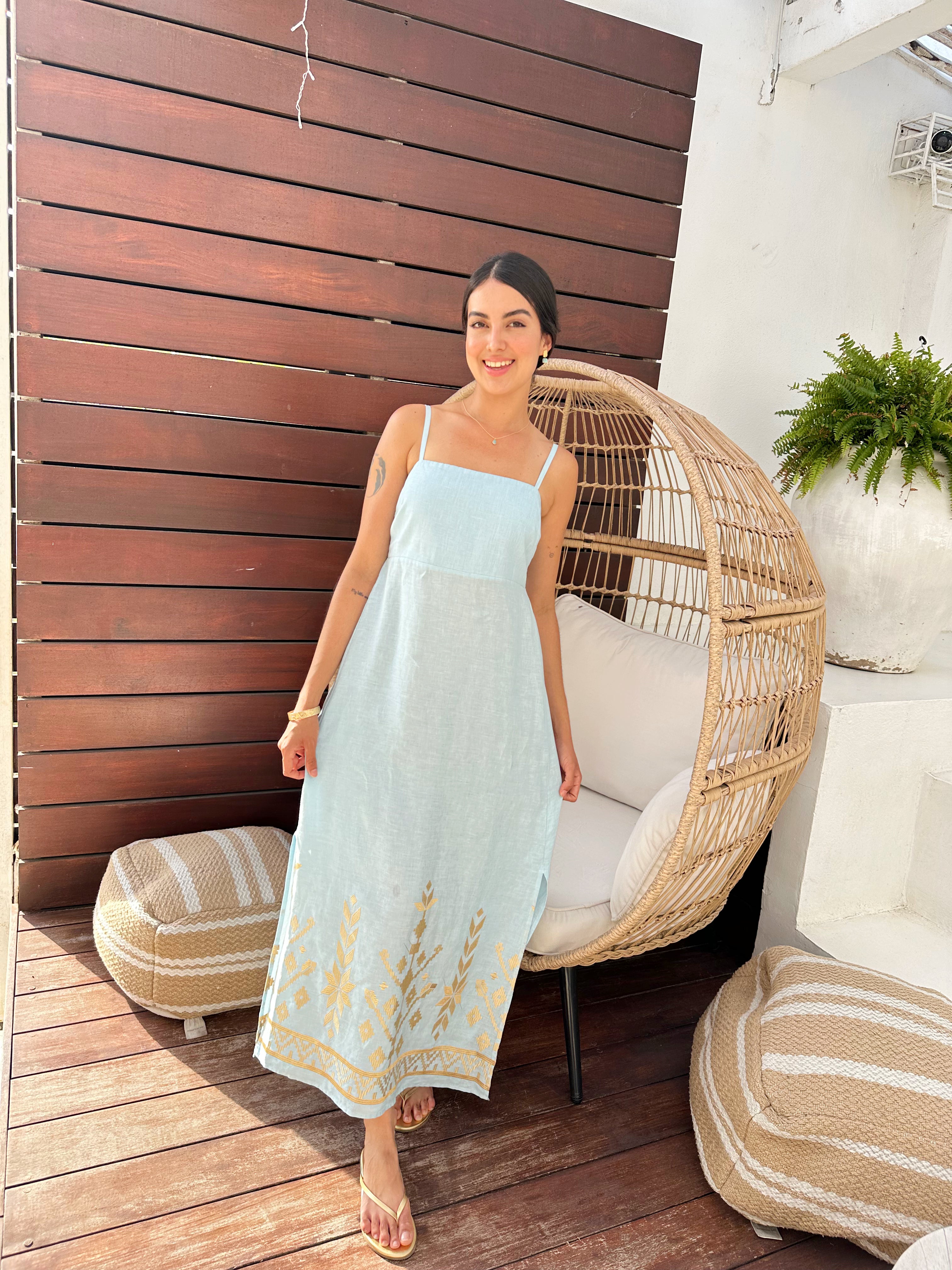 2043211 Ciel Gold Maxi Dress