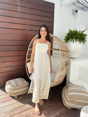 2043211 Natural Gold Maxi Dress