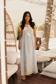 430033 Roots Light Grey Maxi Dress